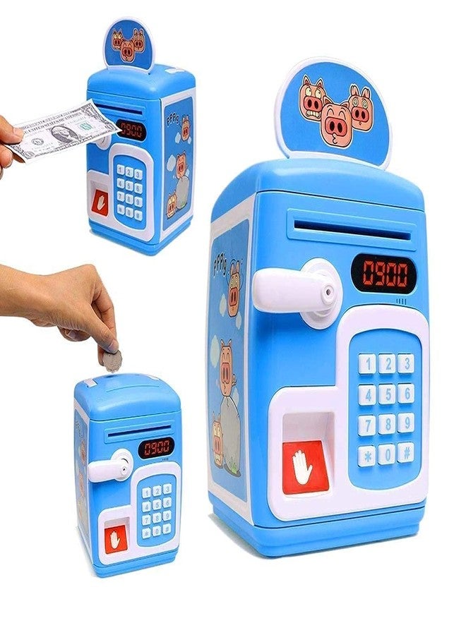 KITIKITTZ KITI Kits Fingerprint Sensing Money Safe Bank with Double Protected Password & Fingerprint Sensor Toy (Blue) - Image 1